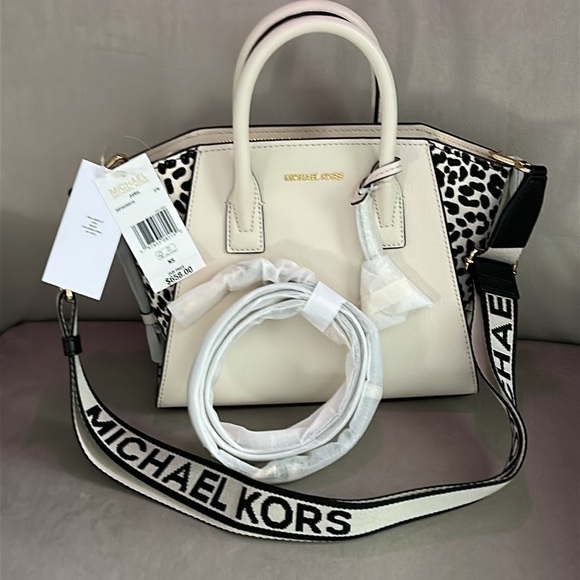 Michael Kors Avril Leather & Calf Hair Bag - Picture 1 of 12